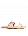 Big size 41-44 -Flat sandal in mixed materials