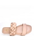 Talla grande 41-44Sandalia plana en mezcla de materiales 