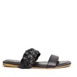 Big size 41-44 -Flat sandal in mixed materials