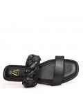 Big size 41-44 -Flat sandal in mixed materials