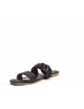 Big size 41-44 -Flat sandal in mixed materials