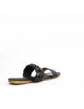 Big size 41-44 -Flat sandal in mixed materials