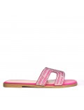 Big size 41-44 -Flat sandal in mixed materials