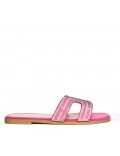 Big size 41-44 -Flat sandal in mixed materials