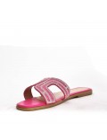 Big size 41-44 -Flat sandal in mixed materials