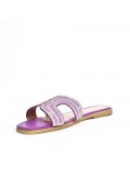 Big size 41-44 -Flat sandal in mixed materials