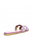 Big size 41-44 -Flat sandal in mixed materials