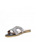 Big size 41-44 -Flat sandal in mixed materials