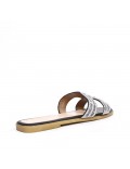 Big size 41-44 -Flat sandal in mixed materials