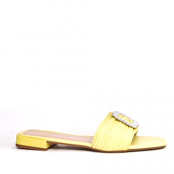 Big size 41-44 -Flat sandal in mixed materials