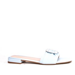 Big size 41-44 -Flat sandal in mixed materials