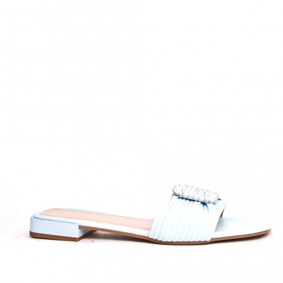 Big size 41-44 -Flat sandal in mixed materials