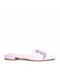 Talla grande 41-44Sandalia plana en mezcla de materiales 