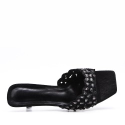 Faux leather heeled sandal