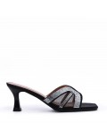 Faux leather heeled sandal