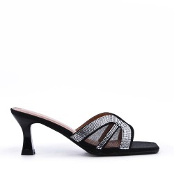 Faux leather heeled sandal