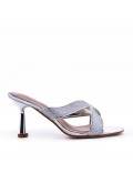 Faux leather heeled sandal