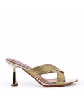 Faux leather heeled sandal