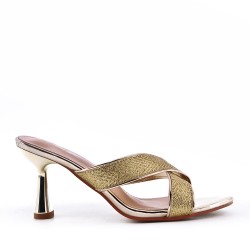 Faux leather heeled sandal