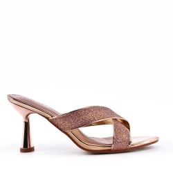 Faux leather heeled sandal