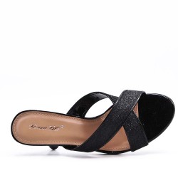 Faux leather heeled sandal