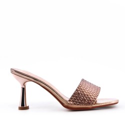 Faux leather heeled sandal