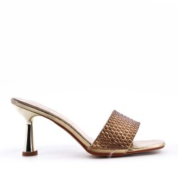 Faux leather heeled sandal