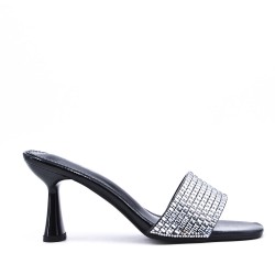 Faux leather heeled sandal