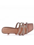 Faux leather heeled sandal