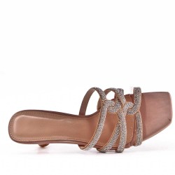 Faux leather heeled sandal