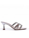 Faux leather heeled sandal