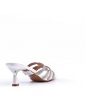 Faux leather heeled sandal