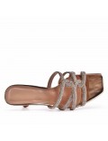 Faux leather heeled sandal