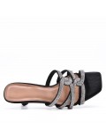 Faux leather heeled sandal