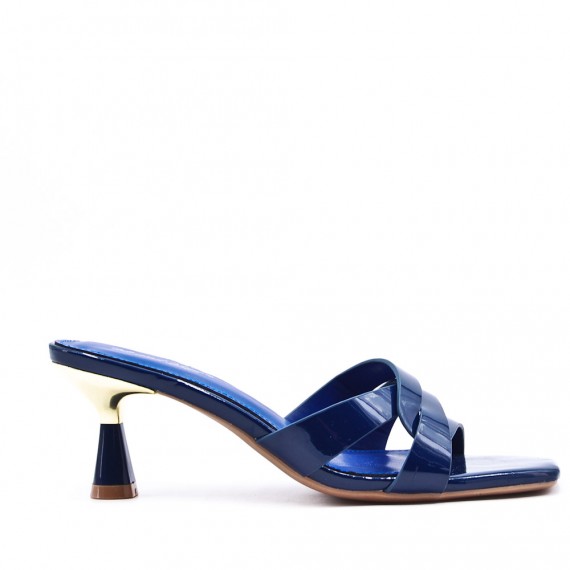 Faux leather heeled sandal