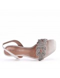 Faux leather heeled sandal