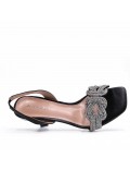 Faux leather heeled sandal