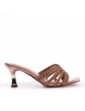 Faux leather heeled sandal