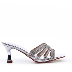 Faux leather heeled sandal