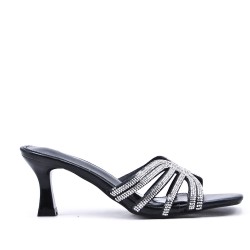 Faux leather heeled sandal