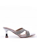 Faux leather heeled sandal