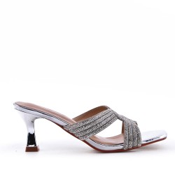 Faux leather heeled sandal