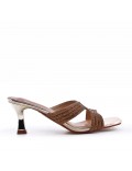 Faux leather heeled sandal