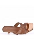 Faux leather heeled sandal