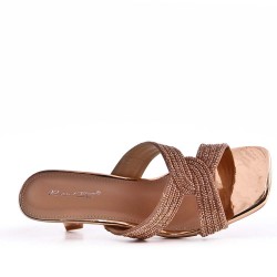 Faux leather heeled sandal