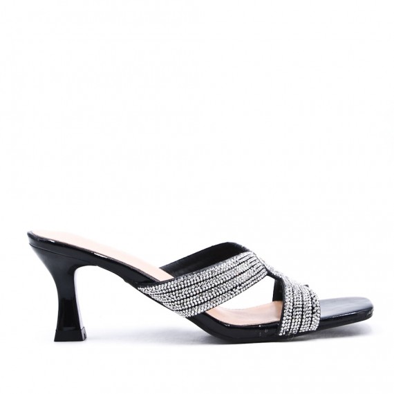 Faux leather heeled sandal