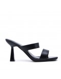 Faux leather heeled sandal