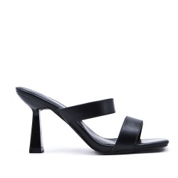 Faux leather heeled sandal