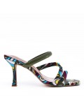 Faux leather heeled sandal