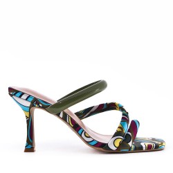 Faux leather heeled sandal